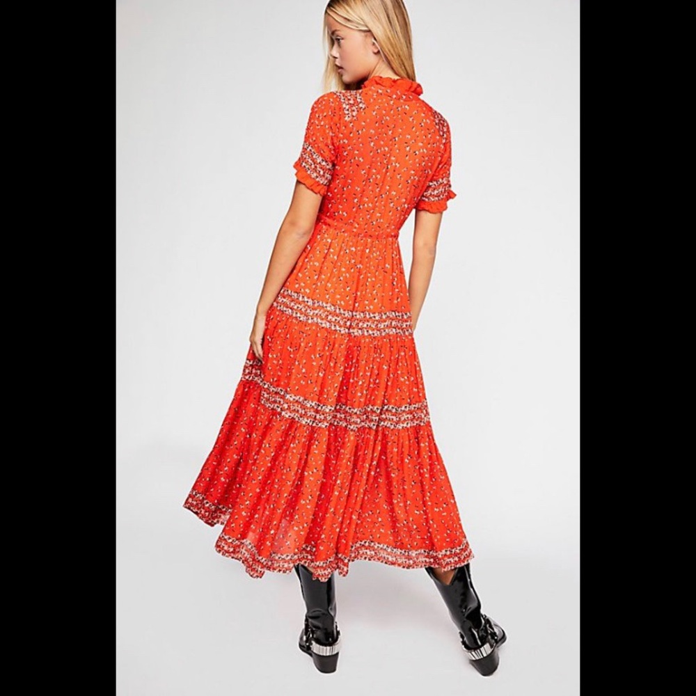 Free People-Rare Feeling Pleated Printed Dress - Picture 3 of 6